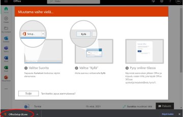 Chrome: Käynnistä asennuspaketti napsauttamalla pakettia näytön alakulmassa. 