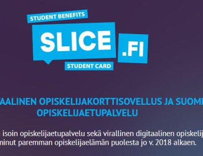 Kuvakaappaus Slice.fi-sivuston etusivusta