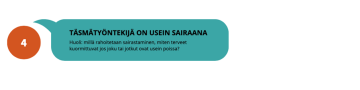 Puhekupla jossa lukee: täsmätyökykyinen on usein sairaana
