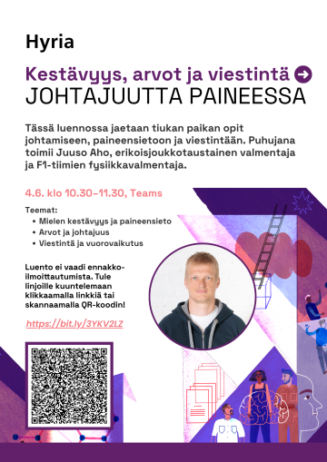 Esite webinaarista Johtajuutta paineessa.