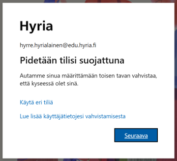 Micsosoft kaksivaihenen tunnistautuminen