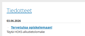 Kuva Wilman alkutietolomakkeesta